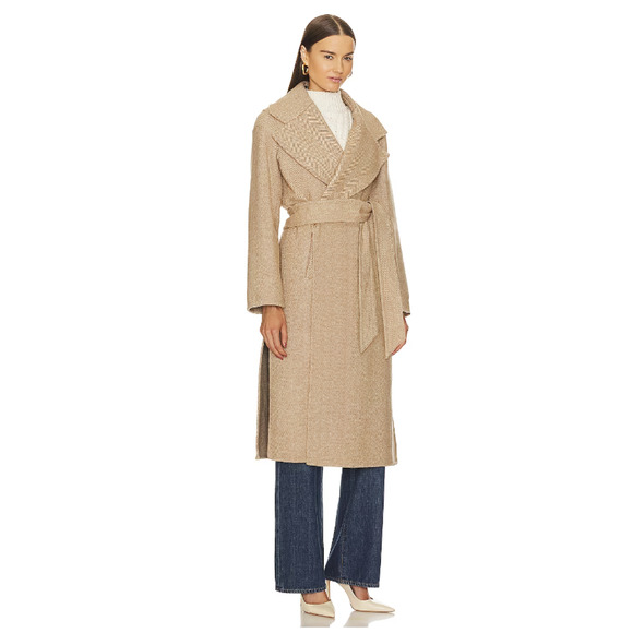 NWT Veronica Beard Women's Roberta OverSize Wrap Coat Size S Camel/Ivory #2N438 - Picture 3 of 16